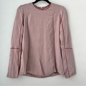Stella McCartney silk blush pink top blouse long sleeves 36